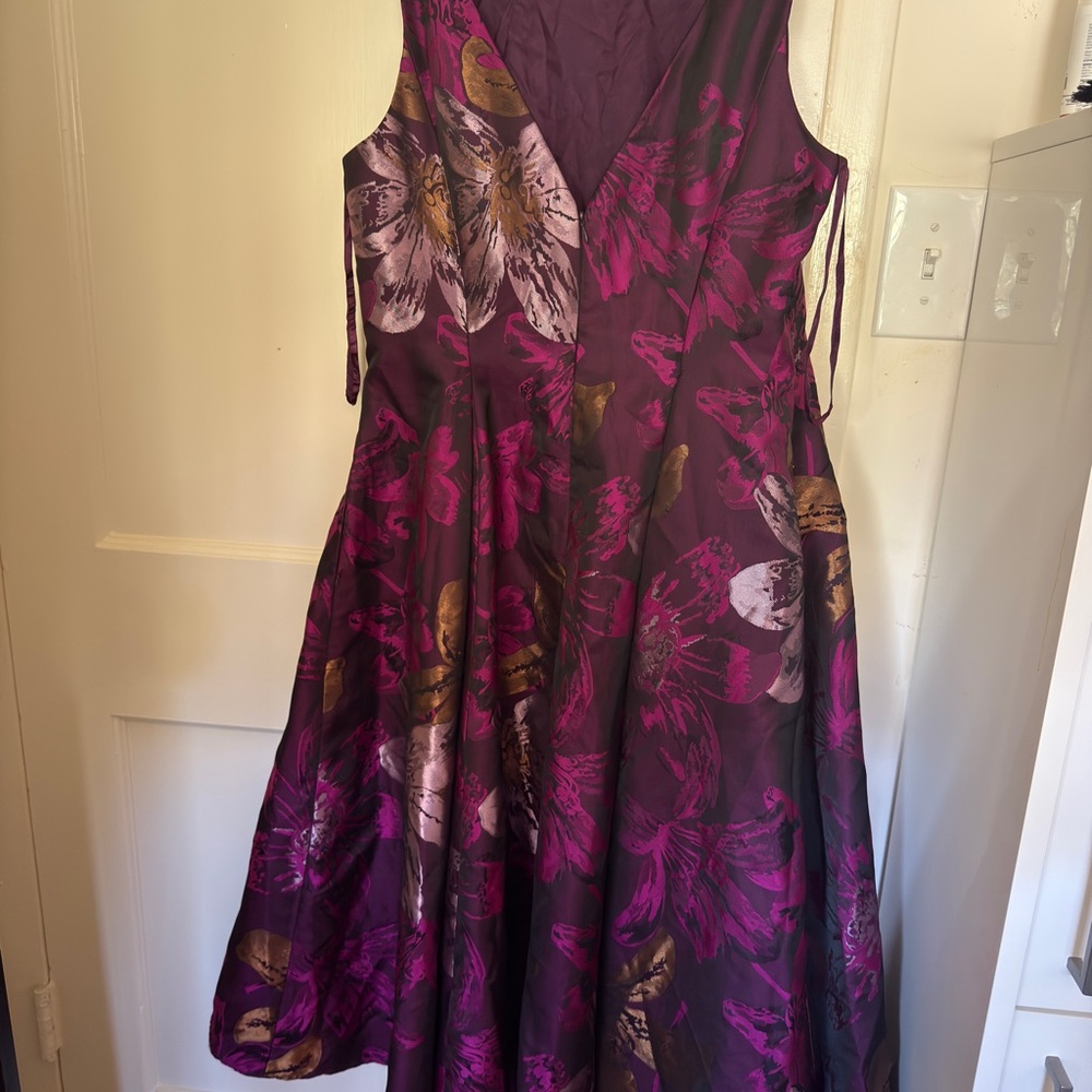 Adrianna Papell Purple Floral Maxi Dress - Picture 2 of 4